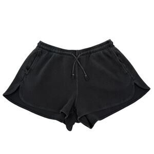 Brandy Melville Waffle Knit Shorts Cotton Lounge Drawstring Gray Faded Black OS